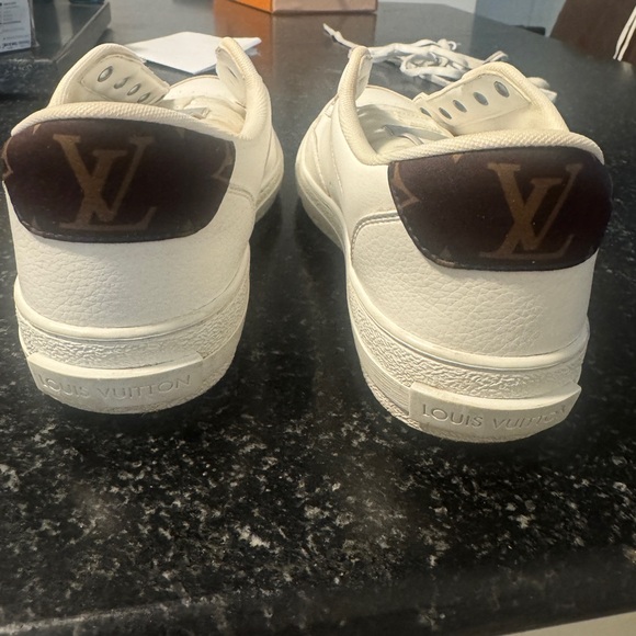 Louis Vuitton White and Brown Sneakers - Picture 4 of 9